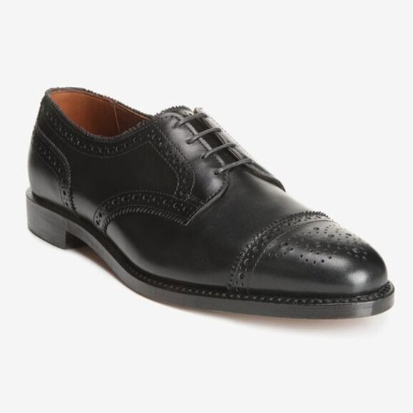 Allen Edmonds Shoes Men's 10D Sanford Derby Bugundy Leather Lace-Ups Cap Toe - Picture 1 of 11